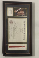 Ohio State University Graduation Diploma Frame, Black Gold, Tassel Holder