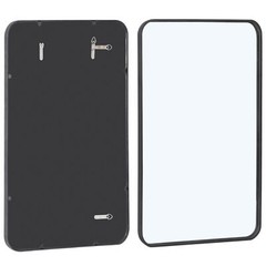 2PCS Rectangular Wall Mirror Bathroom Mirror Black Metal Framed 24″ x 36″