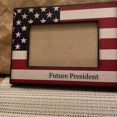 AMERICA 250 !Red, White & Blue Flag Picture Frame W/»Future President» 8.5”