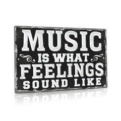Putuo Decor Metal Vintage 12×8 inches, Music Is What Feelings Sound Like