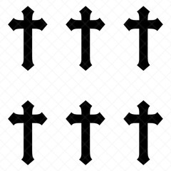 Set of 6 – Christian Cross Vinyl Decals | Christian Cross Stickers