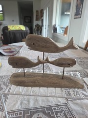 Rustic Driftwood Whale Sculpture 10 X 7
