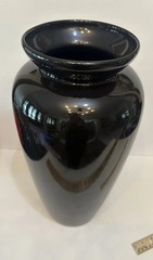 Large 16.25”Solid Black Porcelain Tung Chi Vase VTG NICE!! No Chips