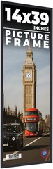 14×39 Frame Black Real Wood Picture Frame Width 0.75 inches | Interior Frame Dep