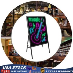 LED Message Writing Board Illuminated Erasable Lighted Chalkboard Menu Sign New