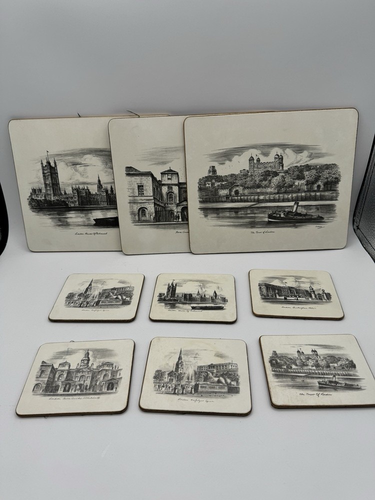 Vintage Lady Clare Coaster Placemats Set of 9 English Palaces Landmarks England