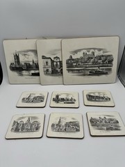 Vintage Lady Clare Coaster Placemats Set of 9 English Palaces Landmarks England