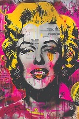 MARILYN MONROE BANKSY GRAFFITI POP ART CANVAS PRINT 16″X20″ READY TO HANG T86