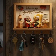 Romantic Couple Acrylic Key Hanger – Personalized Gifts For Couple, Anniversary