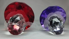 Vidali Collection Glass Crystal Cut Art Deco Mushrooms Lot of 2
