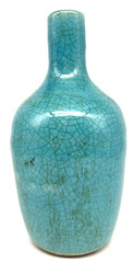 Ceramic Vase 7″ Distressed Crackled Glaze Robin’s Egg Blue