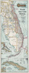 1914 Florida East Coast Railway Railroad Map Peninsular Wall Art Poster Print
