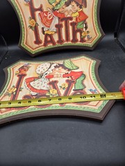 HOMCO 1970’s LOVE & FAITH Wooden Wall Plaques Decor Kissing/Praying Vintage