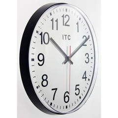 Prosaic 12 In. round Business Wall Clock – Black Plastic Case with Shatter-Resis