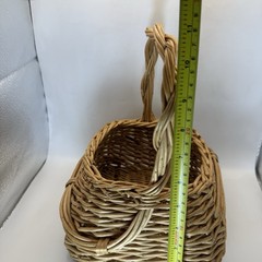 Vtg Wicker Basket Handle Storage Foraging Gathering Flowers Market Square Eggs