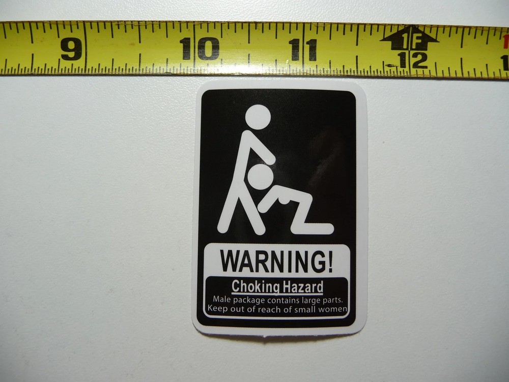 WARNING MAKE CHOKING HAZARD FUNNY ORAL SMALL STICKER DECAL ART WINDOW SKATEBOARD