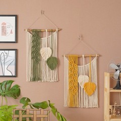 Macrame Wall Hanging Leaves Large Chic Boho Home Decor Handmade Woven Tapestry