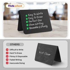 12 Pack Mini Chalkboard Signs for Food, 4”x3” Small Reusable Chalk Black