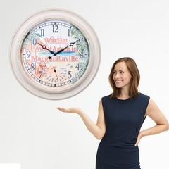 433-3267MVT Margaritaville 26″ IN/OUT Wall Clock with Temperature – Wastin’ Away