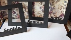 Black Wood Photo Picture Frame and Personalized Photo Picture Mat