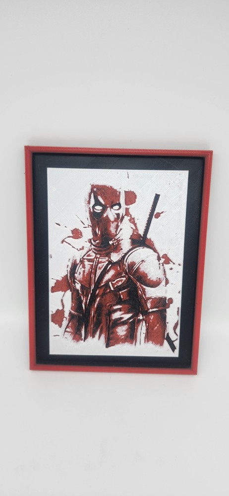 Deadpool 3D Wall Art Framed Marvel Comic Decor Deadpool Wall Hanging 6.5”x5.5”