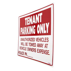 24 In. X 18 In. Tenant Parking Sign Printed on More Durable, Thicker, Longer Las