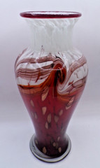 Glass Vase Office Study Living Room Bedroom Porch Worktop Vase Red White Gold