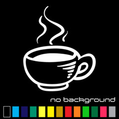 Coffee Cup Sticker Vinyl Decal – Mug Tumbler Hot Kitchen Art Wall Car Window