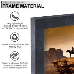 12×12 Frame, Black Picture Frame for 12 x 12 Square Picture Poster Photo, Lig…