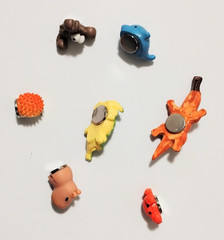 7 Pc Lot Unique & Cute Older Animals Mini Fridge Magnets