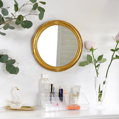 Vintage Decorative Wall Mirror Hanging Mirror round (Gold, 12.2 Inch)