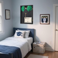 Graduation Shadow Box Frame Display Case Gown Diploma Wall Mount Large