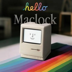 Maclock Retro Pixel Alarm Clock, 1984 Computer-Inspired USB Desk Clock with P…