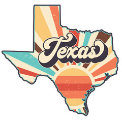 RETRO TEXAS Sublimation Print Ready to Press, Heat Transfer YOU PICK YOUR SIZE