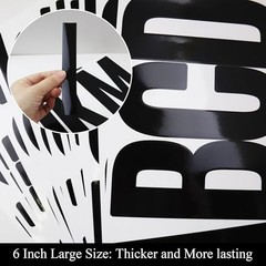 20 Sheets 6 Inch Letter Number Stickers, Self Adhesive Vinyl Capital Black
