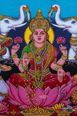 Divine Ganesh Lakshmi Saraswati Wall Hanging Spiritual God Tapestry Poster Print