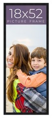18×52 Frame Black Real Wood Picture Frame Width 0.75 inches | Interior Frame Dep