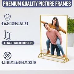 Gold Double-Sided Acrylic Frames 6-Pack Table Number Holders Events Displays New