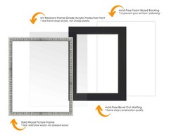 11×22 Frame Silver With Black Picture Mat For 11×22 Photo – Silver 13×24 Frame T