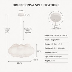 Imitation Silk Cloud Atmosphere Pendant Lamp,Creative Theme Park Decorative Lamp