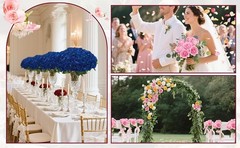 Artificial Royal Blue Roses – 50Pcs Premium Velvet Faux Roses with Long Stems,