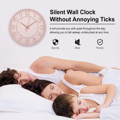 Battery Powered Modern 10» Wall Clock – Silent Decor for Living Room or Office