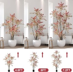 6ft Faux Bamboo Tree Artificial Nandina Tree Artificial Indoor Plants Realistic