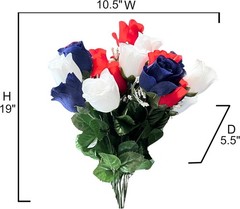 Timeless Indoor 14-Stem Rosebud Arrangement for Memorial & Independence Days