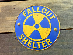 Round 8″ Tin Rustic Style Nostalgic/Cold War Fall Out Shelter Sign…Ships Free