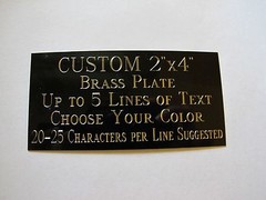 Custom Engraved Plate BRASS 2″x4″ Custom Name Plate Plaque Art Label Tag Gift