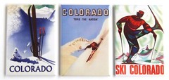 Ski Colorado FRIDGE MAGNET Set travel poster souvenir