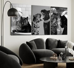 Trendy Black and White Leopard Canvas Wall Art Fashion Cheetah Drink Cocktail…
