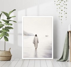 Jesus Walking On Water Canvas Wall art Print Christian Spiritual Home Wall decor