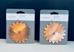 THRESHOLD SUN SCREEN DECOR BRONZE FINISH SET OF 2 MAGNET BACKED 3 5/8″ X 3 5/8″